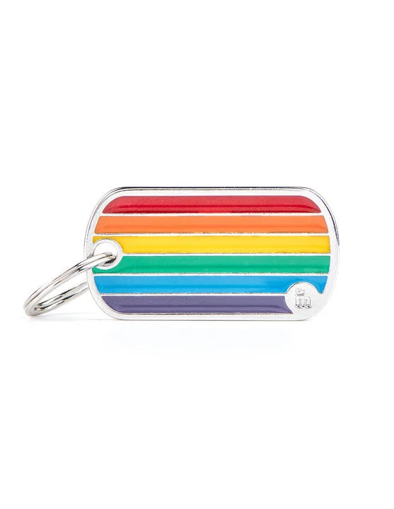 My Family USA Pet Tag - Rainbow Flag