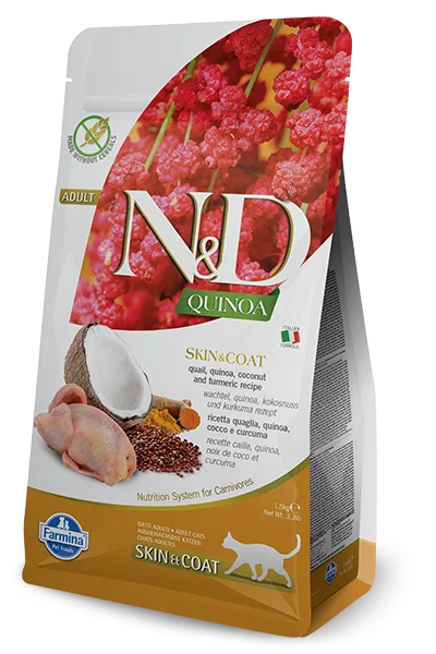 Farmina Quinoa Dry Cat Food N&D Skin & Coat Quail