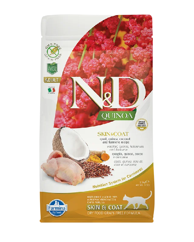 Farmina N&D Quinoa Skin & Coat Quail Adult Dry Cat Food 3.3lb