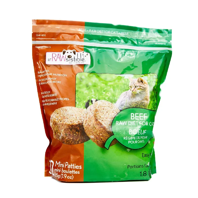 IrRAWsistible -  Boneless Beef Mini Patties for CATS 1.8kg