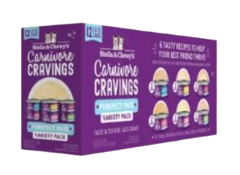 Stella & Chewy's Wet Cat Food Carnivore Cravings Purrfect Pate Variety Pack 12pk 2.8oz Cans