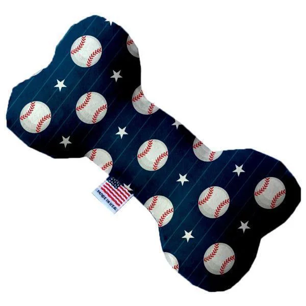 Plush Bone Dog Toy Baseball Pinstripes