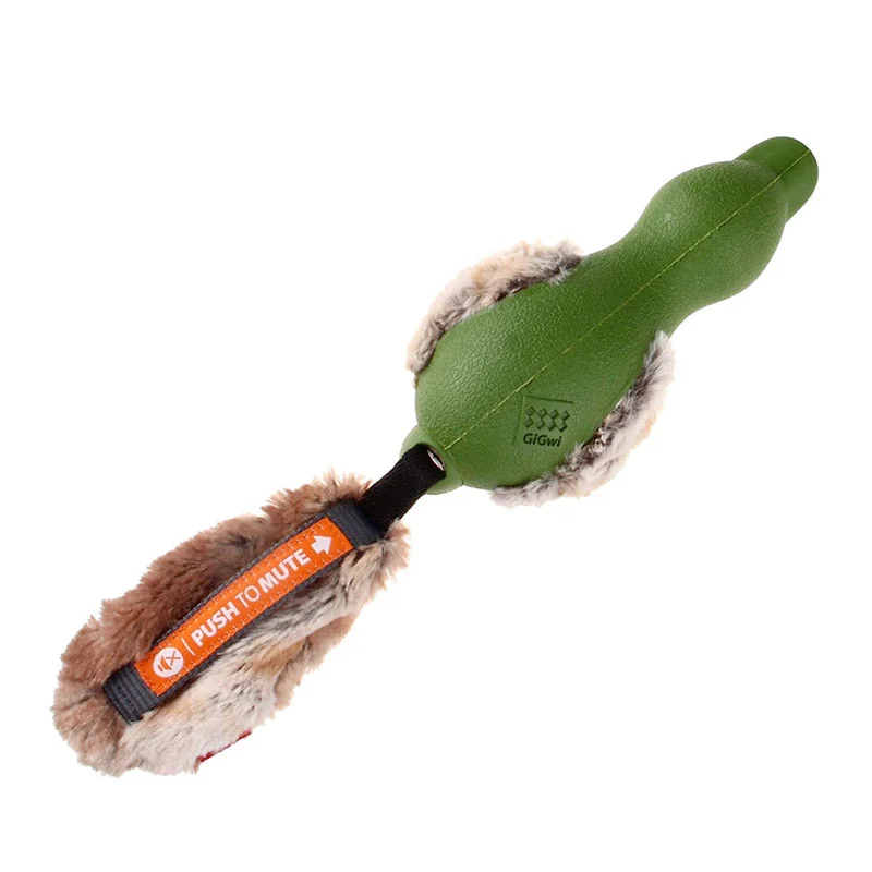 Gigwi Duck Push To Mute w/ Plush Tail Green