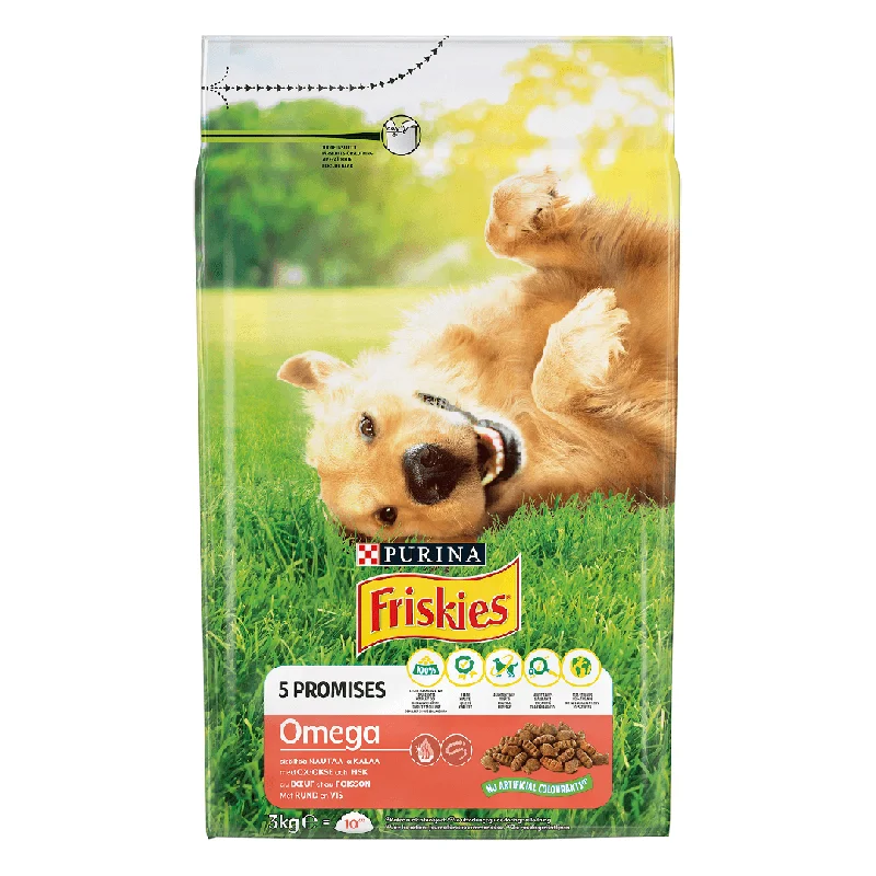 FRISKIES OMEGA pentru câini Adulţi, cu VItă şi Peşte 3kg