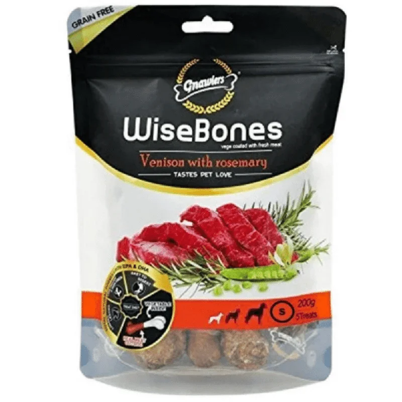 Gnawlers WiseBones Venison with Rosemary Dog Treats (200g) (Limited Shelf Life)