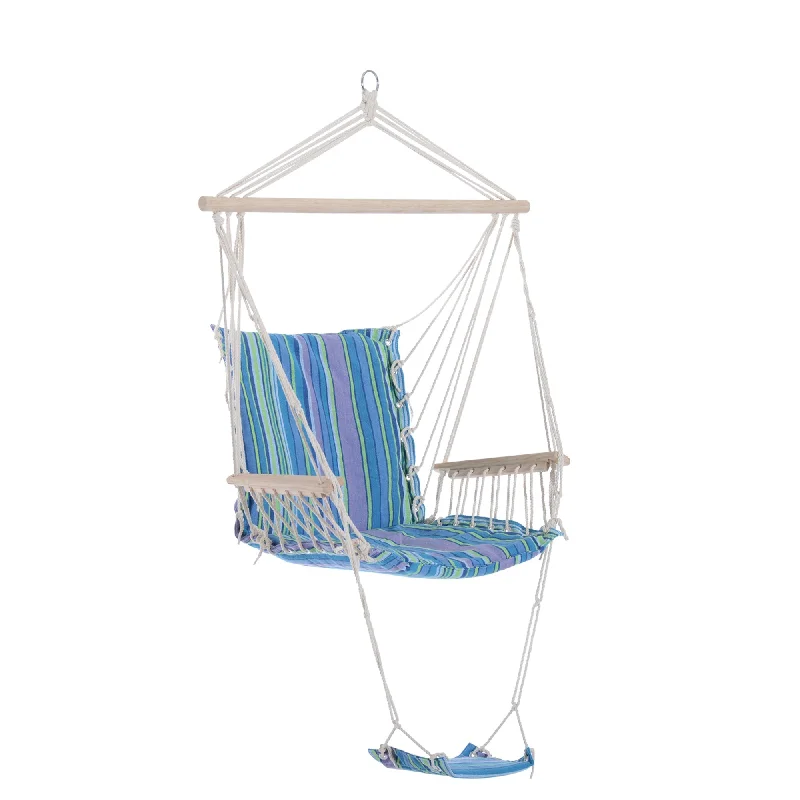 Hanging Rope Chair with Soft Padded Seat & Backrest