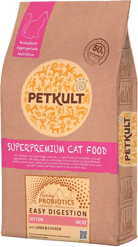 PETKULT Probiotics, hrană pentru KITTEN, cu Miel şi Pui