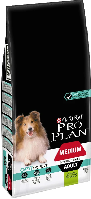 PRO PLAN Hrană uscată SENSITIVE DIGESTION câini Adult Medium Breed, cu Miel