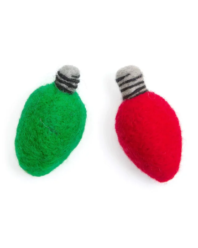 Traditional Christmas Light Bulb Cat Toys (Set of 2)