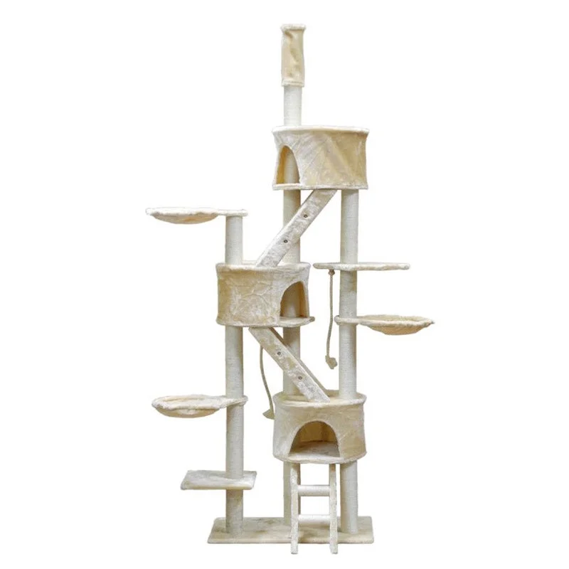 Three Condo Cat Tree Size 127W x 41L x 233-260H