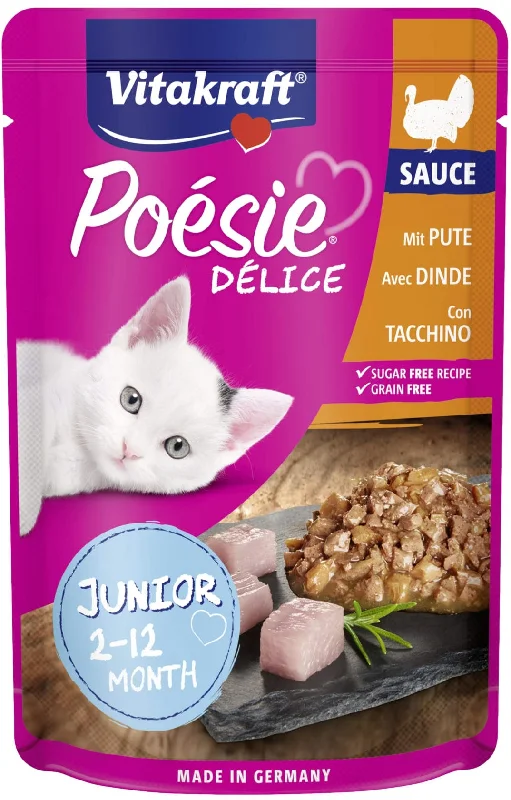 VITAKRAFT Poesie Delice Sauce JUNIOR Plic pentru pisicuţe, cu Curcan în Sos 85g